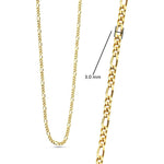 Cargar imagen en el visor de la galería, Cadena Oro 10k Figaro 3_1 Ultraligera 55cm 3.0mm