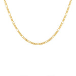 Cargar imagen en el visor de la galería, Cadena Oro 10k Figaro 3_1 Ultraligera 50cm 3.0mm