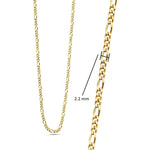 Cargar imagen en el visor de la galería, Cadena Oro 10k Figaro 3_1 Ultraligera 60cm 2.2mm