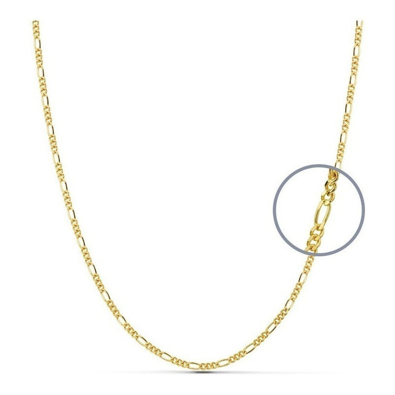 Cadena Oro 10k Figaro 3_1 Ultraligera 60cm 2.2mm
