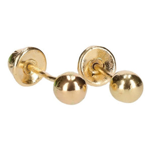 Broquel Dormilona 3mm Bola Arete Para Bebe Oro Amarillo 14k