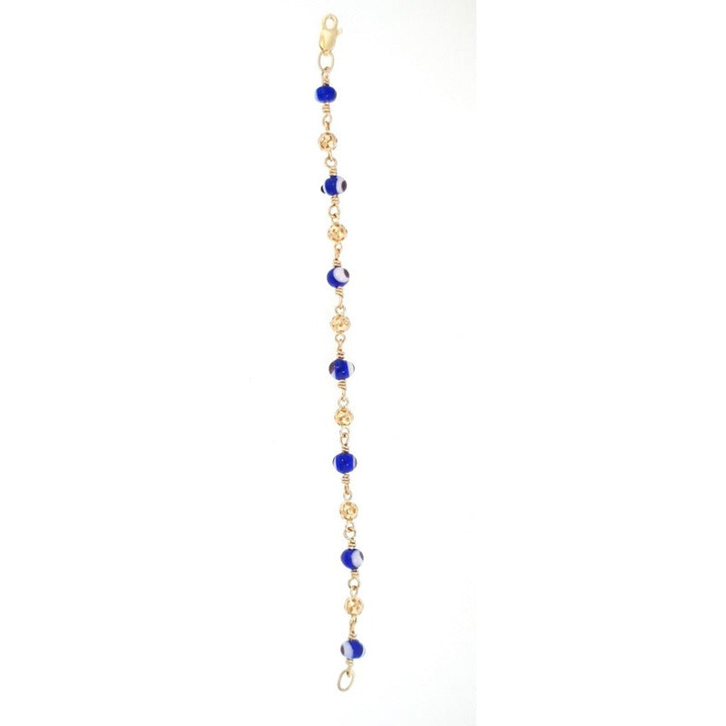 Pulsera Oro 14k Ojo Turco 14cm