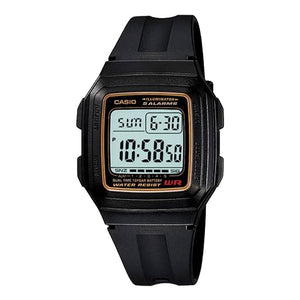 Reloj Casio Unisex F201wa Negro - Hora Doble - 5 Alarmas -