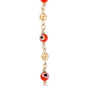Pulsera Oro 14k Ojo Turco 14cm