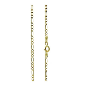 Cadena Oro 10k Figaro 3_1 Ultraligera 50cm 2.2mm