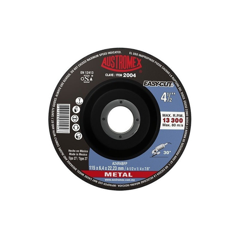 Disco Desbaste Metal 4 1/2 Easycut Austromex 2004