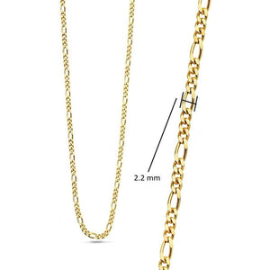 Cadena Oro 10k Figaro 3_1 Ultraligera 50cm 2.2mm