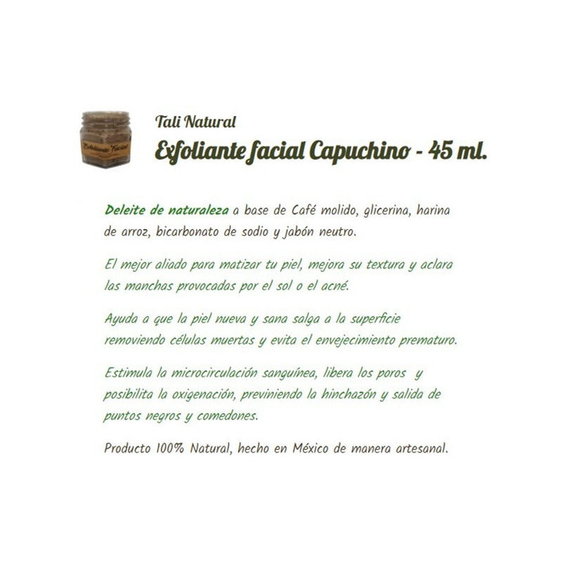 Exfoliante Facial - Capuccino - Tali Natural - 45 Ml