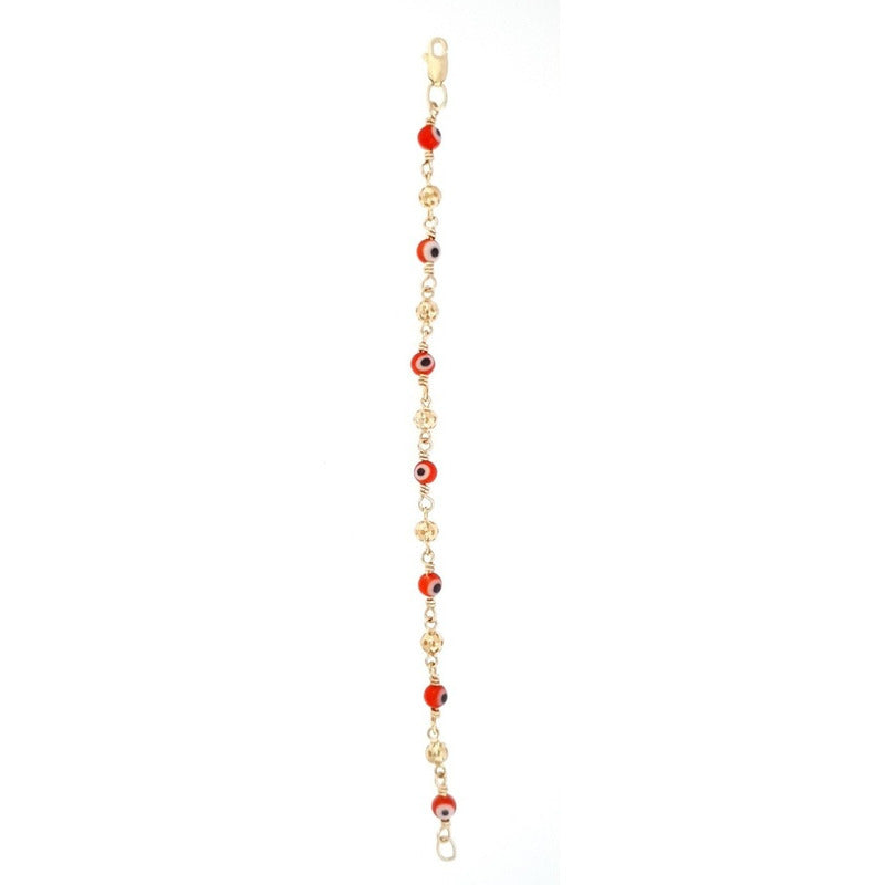 Pulsera Oro 14k Ojo Turco 14cm