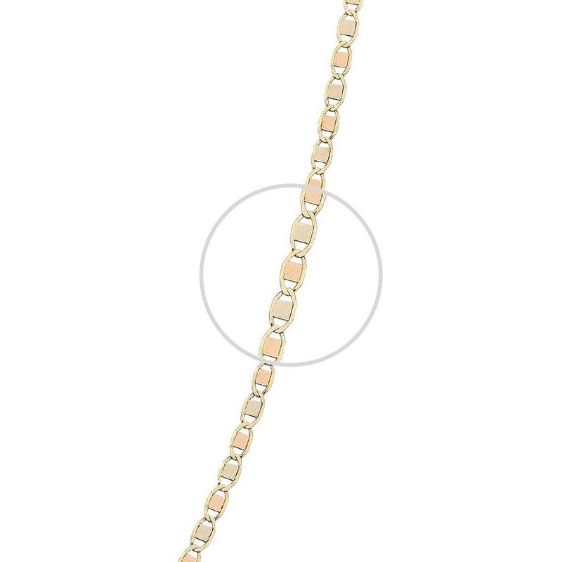 Cadena Oro 10k Valentino Espejo 3 Colores 40cm 1.3mm